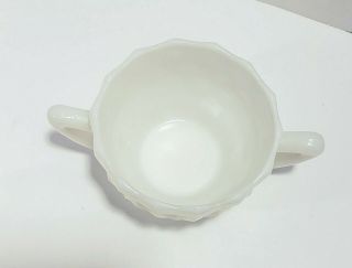 Vintage Milk Glass Creamer and Sugar Bowl with Cube Pattern 4