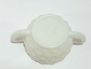 Vintage Milk Glass Creamer and Sugar Bowl with Cube Pattern 5