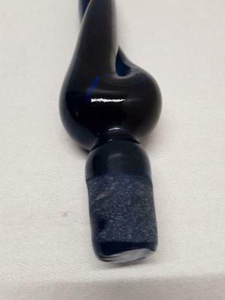 Vintage Mid Century Modern Blue Glass Decanter Stopper Only 3
