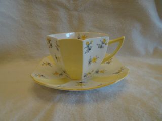 Shelley Queen Anne Yellow Teacup And Saucer