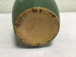 Antique Zanesville Matte Green Arts And Crafts Pottery Vase 8 5/8 Inch 5