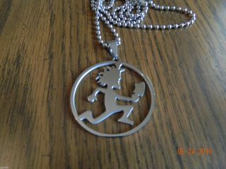Icp Round Hatchetman Polished Stainless Steel Pendant W/30 Inch Ball Chain