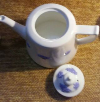 Antique RARE Adderley Fine Bone China England Tea 8pc Set Blue Chelsea Thistle 3