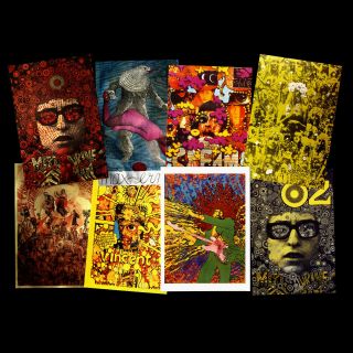 Psychedelic Pop Art Poster Postcards Bob Dylan Jimi Hendrix Cream Oz Ufo Big O