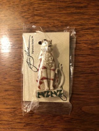Vintage Jim Shore Cat Pin Button Pinback In Package Very Rare