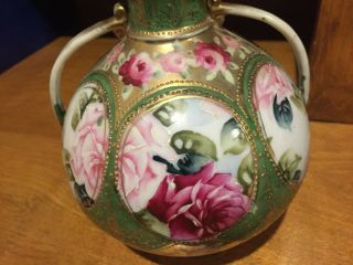 Gorgeous Antique Nippon Vase - Unmarked,  Very Early,  and Hand Painted 4