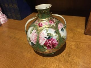 Gorgeous Antique Nippon Vase - Unmarked,  Very Early,  and Hand Painted 5