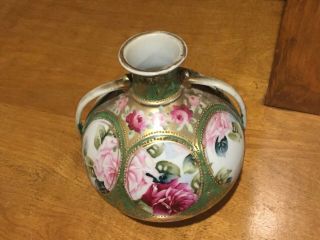 Gorgeous Antique Nippon Vase - Unmarked,  Very Early,  and Hand Painted 8