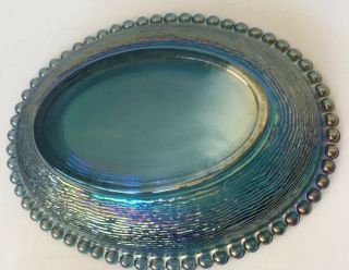 Indiana Glass Hen On Nest Aqua Teal Carnival Iridescent 7”x 5” Candy Dish 4