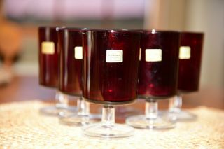 Cristal d ' Arques Luminarc France Ruby Red GLASS Stemware Wine SET of 6 w/ tags 4