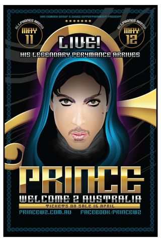 Prince Australian Tour Concert Poster 2015 12x18