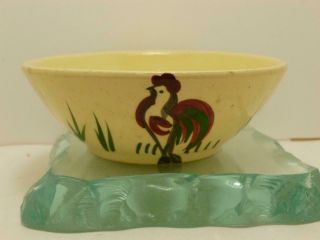 Watt Pottery 68 Baker Bowl With Rooster - Rare - 5 " Across X 1 3/4 " High