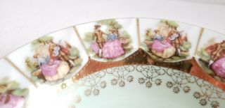 Fragonard Courting Couple Porcelain Display Bowl.  SAJI Fine China Japanese 4