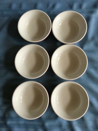 6 Vintage Homer Laughlin Best China Dessert Bowls Restaurant Ware Red Band 2