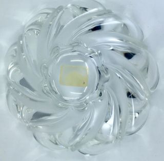 VTG.  MIKASA CRYSTAL PEPPERMINT FROST CANDY DISH BOWL MURANO STYLE ART GLASS 4