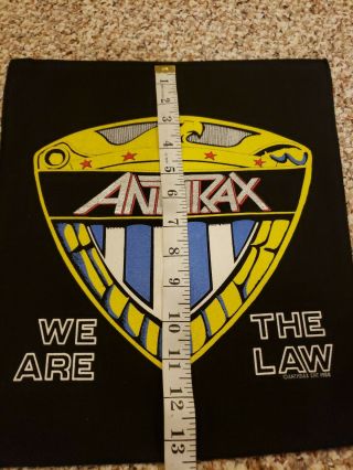 Anthrax We Are The Law 1988 NOS Backpatch. 5