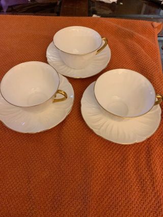 Shelley Fine Bone China Tea Cup And Saucer Set Of 3 Vintage