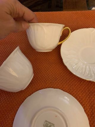 Shelley Fine Bone China Tea Cup And Saucer Set Of 3 Vintage 8