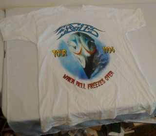 Vintage 1994 Eagles Hell Freezes Over White Concert Tour Shirt Band Xl
