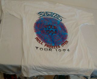 Vintage 1994 EAGLES Hell Freezes Over WHITE Concert Tour Shirt Band XL 2
