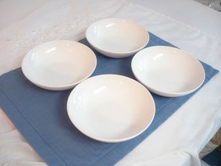 Four Corning Centura White Coupe 6 " Soup Or Cereal Bowls