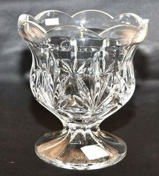 Marquis By Waterford Heritage 7 " Fan & Wedge Cut Crystal Pedestal Bowl