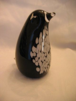 Vintage Penguin Tall Egg - Shaped W/nose & Tail Unusual Paperweight Black & White