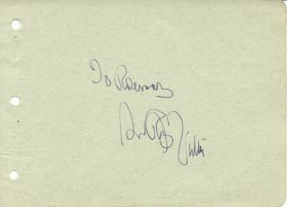 Rudy Vallee & Vintage Hand Signed Autographed Album Page