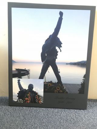 Queen Freddie Mercury Statue In Montreux Switzerland Slim Canvas 20x16 Inches