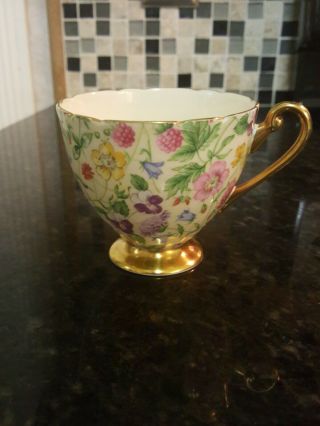 Shelley Countryside Chintz Footed Cup (no Saucer) 1940s Fine Bone China England