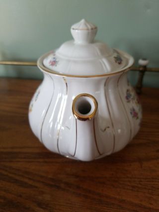 Vintage Sadler England Floral Gold Trim 4 Cup Teapot 3
