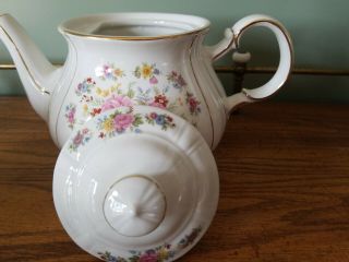 Vintage Sadler England Floral Gold Trim 4 Cup Teapot 4