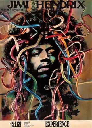 Jimi Hendrix Experience Stuttgart Germany 1969 Poster