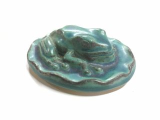 Pewabic Pottery Tile Company Detroit Ceramic Frog Paperweight/ Wall Piece 2004