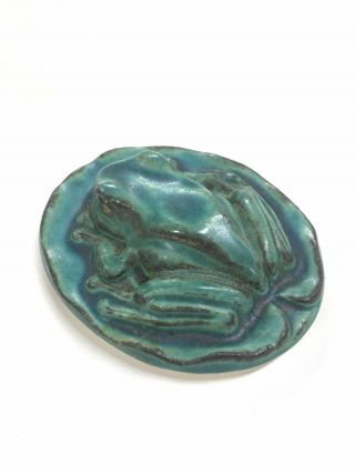 Pewabic Pottery Tile Company Detroit Ceramic FROG Paperweight/ Wall Piece 2004 5