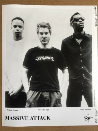 Massive Attack Press Photo 8x10,  Marshall,  Del Naja,  Virgin 1998