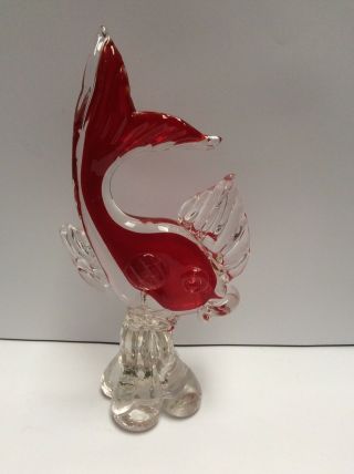 Vintage Mid Century Murano Glass Fish 9 In Tall,  Collectable,  Colourful,  Retro
