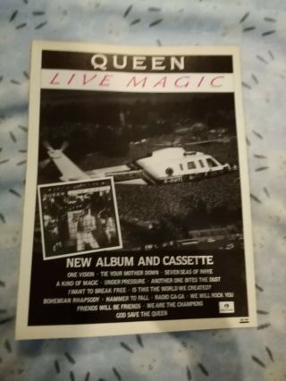 (tbebk23) Advert/poster 11x8 " Queen - Live Magic