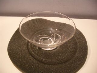 Vintage Signed Steuben Crystal Art Glass Swirled Bowl Pollard