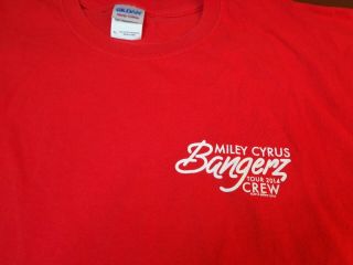 Miley Cyrus 2014 Bangerz Concert Tour Crew Red T - Shirt Xl F20
