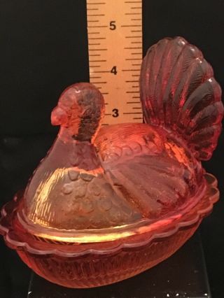 Small Turkey Hen On Nest Vintage Orange/red.  Us Mainland