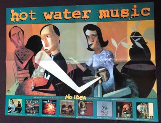 Hot Water Music Promo Poster No Idea Records 1999 Cd Lp Punk Emo Nos