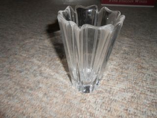 Orrefors Swedish Crystal Vase H 5 3/4 Inches By D 3 1/2 Inches