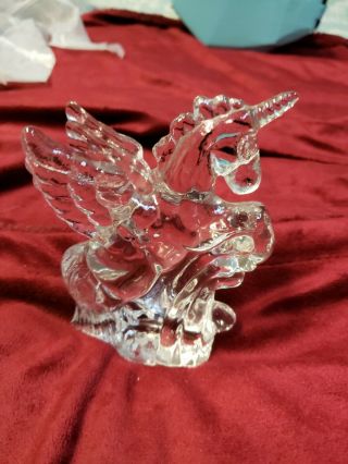 Glass Pegasus Flying Horse Unicorn Figurine With Wings 5 "