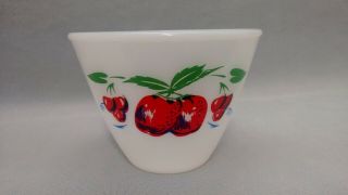 Vintage Fire - King " Apples " Milk White 5 5/8 " Splash Proof Style Grease Jar