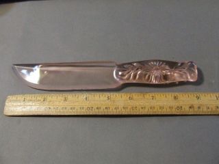Vintage Glass Knife Pink Sunflower No Markings