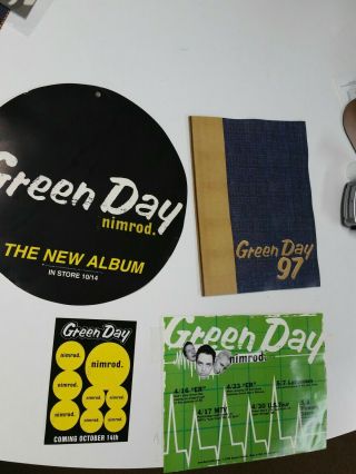 Green Day Nimrod Promotional Hangar,  Decals,  Book& Flyer From 1997 Reprise Records