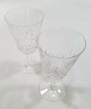 Waterford Crystal Lismore Set Of 2 Water Goblets 6 7/8 " Tall Glasses Pair
