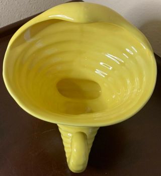 VINTAGE CAMARK ART POTTERY YELLOW CORNUCOPIA HORN OF PLENTY Planter Bowl Dish 7