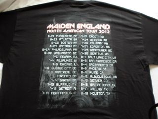 Rare Official Iron Maiden 2012 American Tour T Shirt